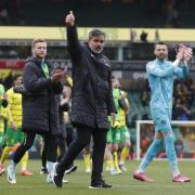 David Wagner salutes the Norwich City fans after Saturday's 1-1 draw with Bristol City at Carrow Road.