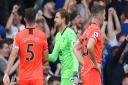 Tim Krul and the Norwich players come to terms with Everton's second goal