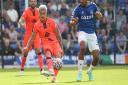 Mathias Normann of Norwich and Salomon Rondon of Everton in action during the Premier League match at Goodison Park