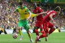 Liverpool left-back Kostas Tsimikas struggled to deal with Canaries winger Milot Rashica