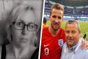 Karen Hogg is pictured on the left, with her nephew Harry Kane and husband Eric on the right during the Russia World Cup 2018