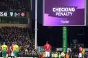 Two penalties were awarded by the video assistant referee (VAR) during Norwich City's 3-1 loss to Manchester United at Carrow Road last month Picture: Paul Chesterton/Focus Images