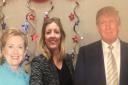 Annabelle Dickson with presidential candidates (well cardboard cut-outs)