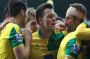 Norwich City players celebrate Robbie Brady's winner. Picture: Paul Chesterton / Focus Images