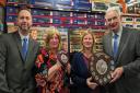 Co-owner Anne Martin (centre left) receiving the award for Great Eastern Models from Bachmann officials