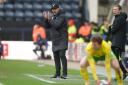 Norwich City boss David Wagner urging his team on at Preston