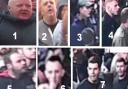 The seven men that South Yorkshire Police would like to speak to about disorder after a Norwich City Sheffield United match. Picture: South Yorkshire Police
