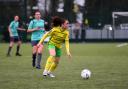 Rachel Lawrence in action during City Women's 7-0 win over Mulbarton