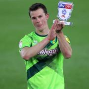 Norwich City's Christoph Zimmermann with his man of the match trophy during the Sky Bet Championship match at the Riverside Stadium, Middlesbrough. PRESS ASSOCIATION Photo. Picture date: Saturday March 30, 2019. See PA story SOCCER Middlesbrough. Photo