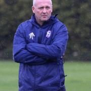 Paul Lambert watches an Ipswich training session Picture: ROSS HALLS
