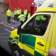 A scene is taped off after Norwich fans were allegedly attacked outside Bramall Lane. Picture: @ncfckeith