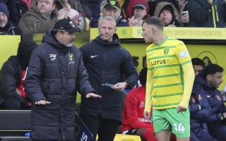 On-loan Norwich City striker Sydney van Hooijdonk was in development action on Monday against Reading